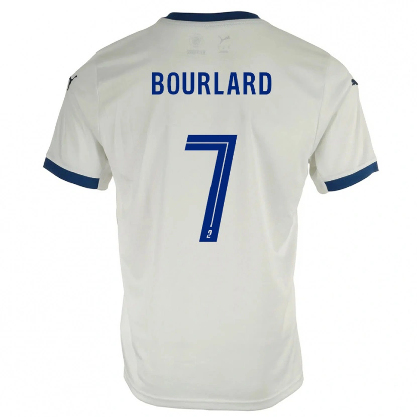 Danxen Niño Camiseta Liam Bourlard #7 Blanco Azul 2ª Equipación 2025/26 La Camisa