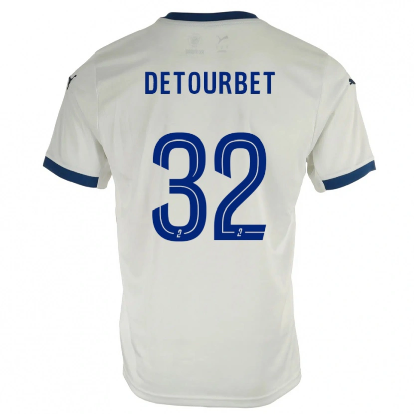 Danxen Niño Camiseta Mathys Detourbet #32 Blanco Azul 2ª Equipación 2025/26 La Camisa