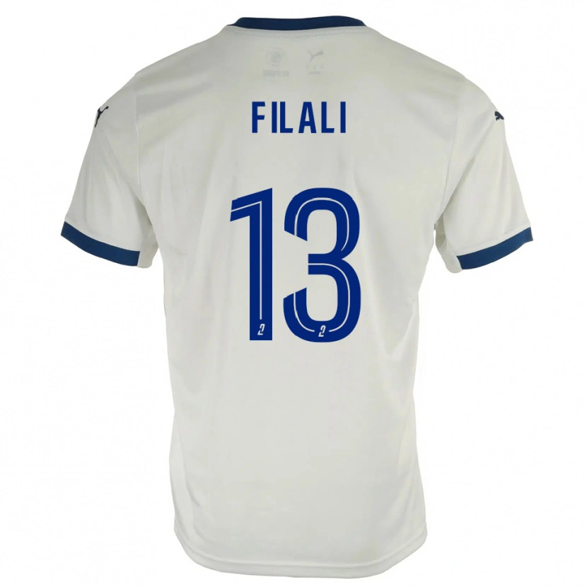 Danxen Niño Camiseta Saad Filali #13 Blanco Azul 2ª Equipación 2025/26 La Camisa