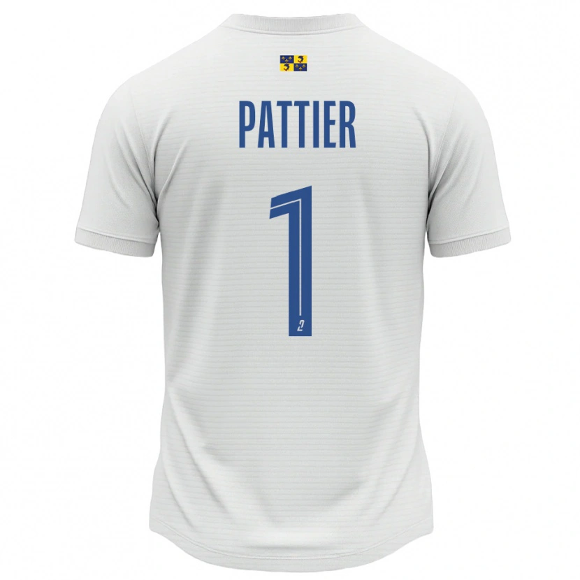 Danxen Niño Camiseta Maxime Pattier #1 Blanco Azul 2ª Equipación 2025/26 La Camisa