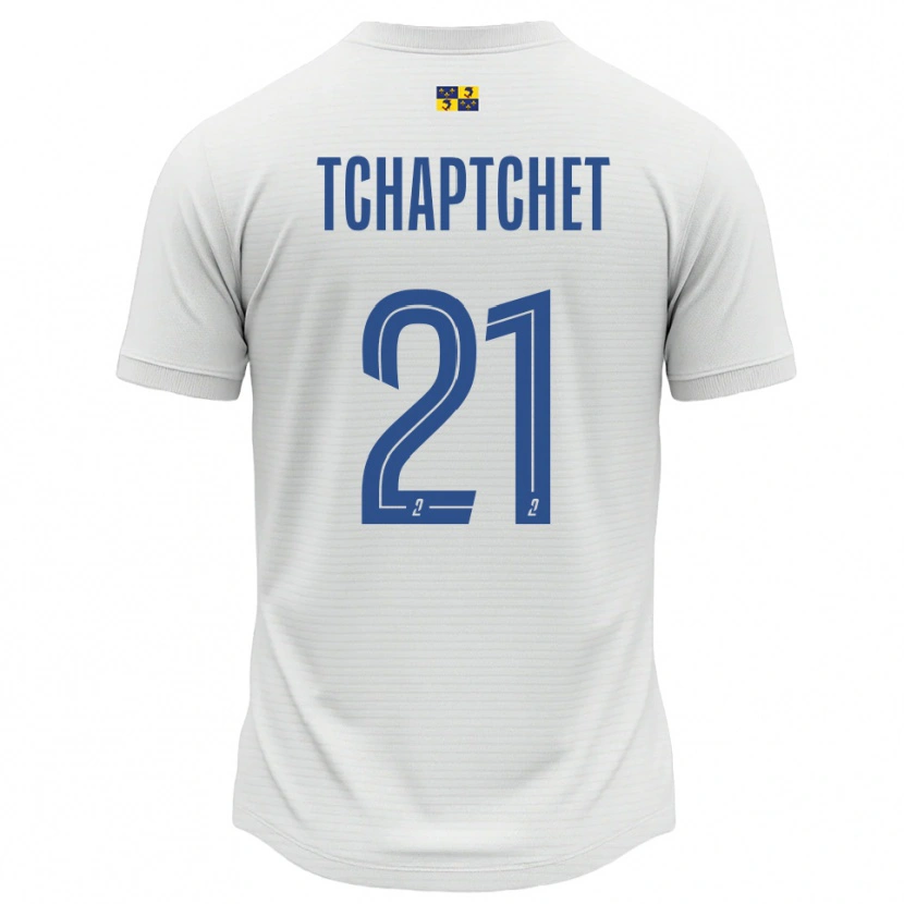 Danxen Niño Camiseta Allan Tchaptchet #21 Blanco Azul 2ª Equipación 2025/26 La Camisa