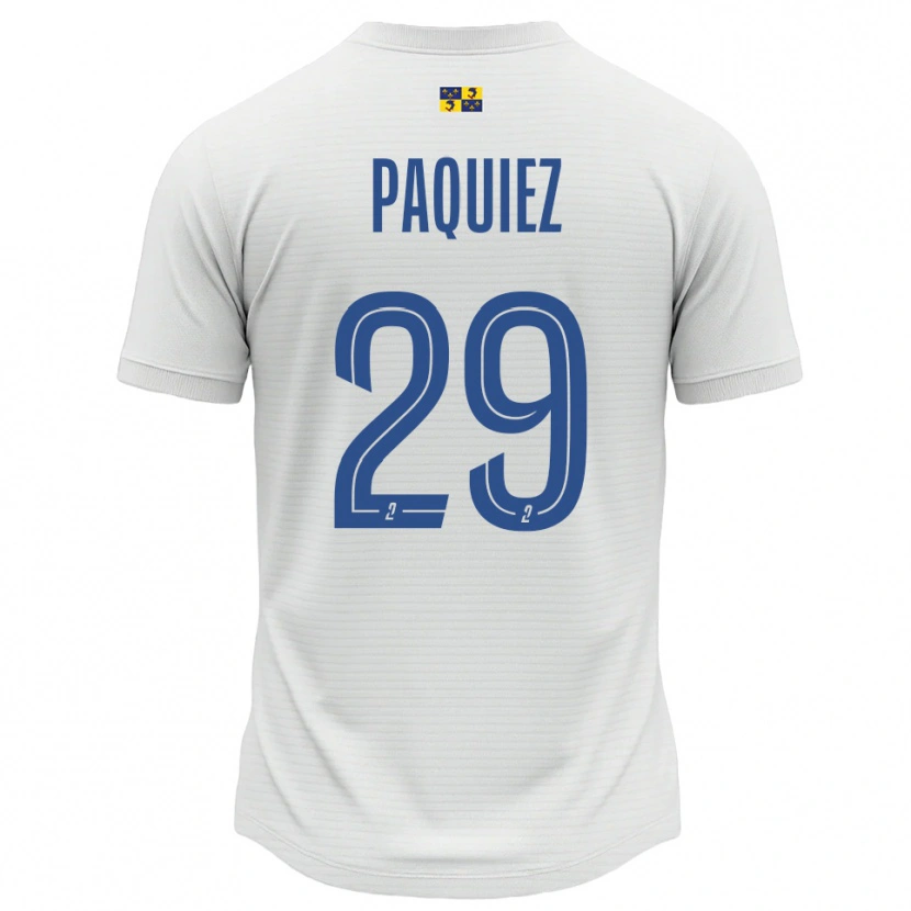 Danxen Niño Camiseta Gaëtan Paquiez #29 Blanco Azul 2ª Equipación 2025/26 La Camisa