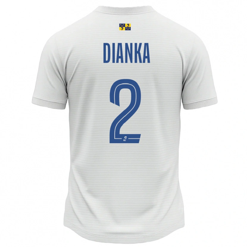 Danxen Niño Camiseta Djibril Dianka #2 Blanco Azul 2ª Equipación 2025/26 La Camisa