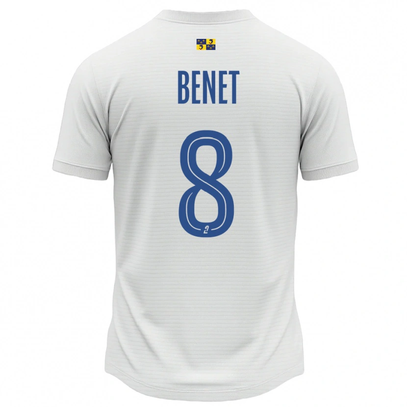 Danxen Niño Camiseta Jessy Benet #8 Blanco Azul 2ª Equipación 2025/26 La Camisa
