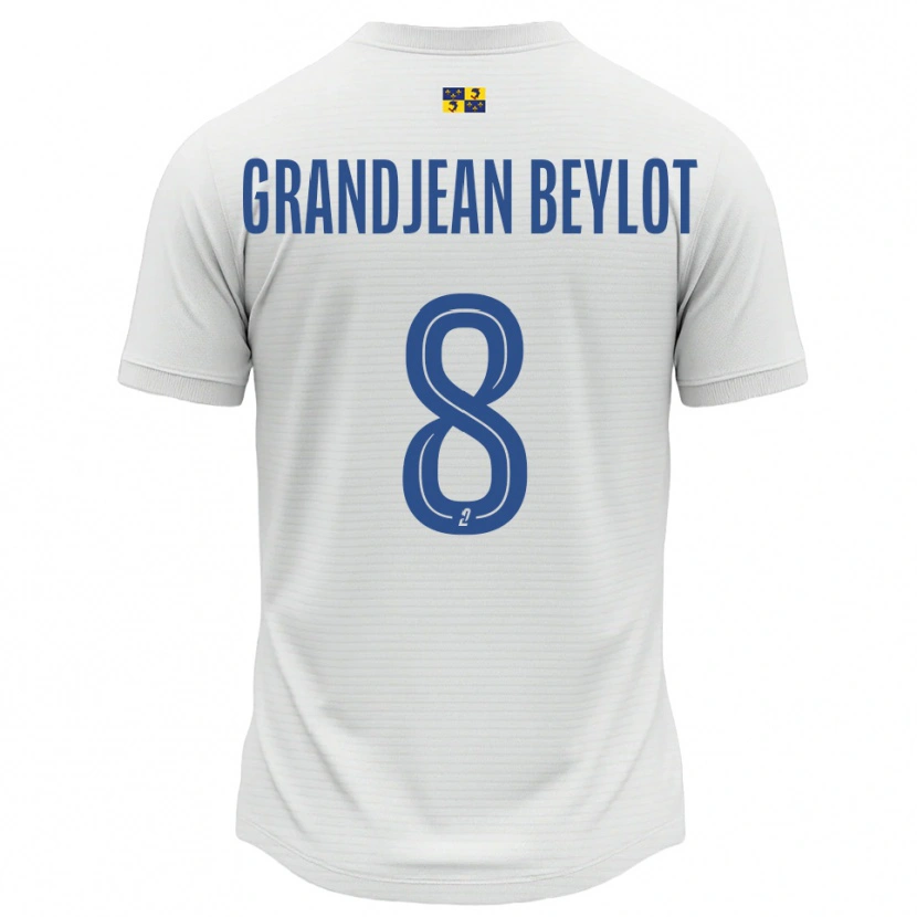 Danxen Niño Camiseta Louise Grandjean Beylot #8 Blanco Azul 2ª Equipación 2025/26 La Camisa