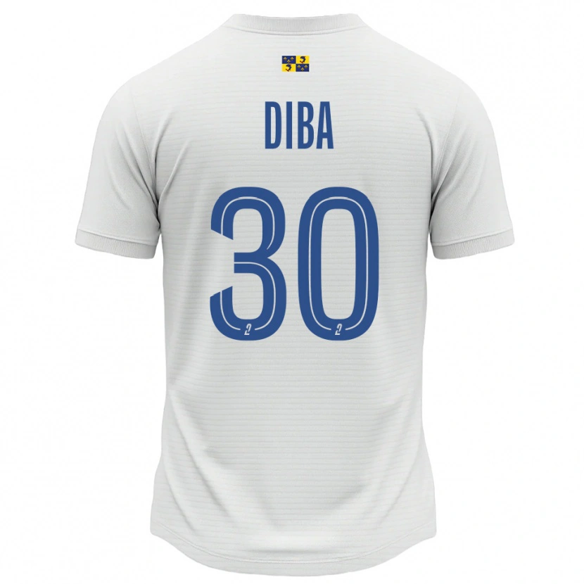 Danxen Niño Camiseta Samba Diba #30 Blanco Azul 2ª Equipación 2025/26 La Camisa