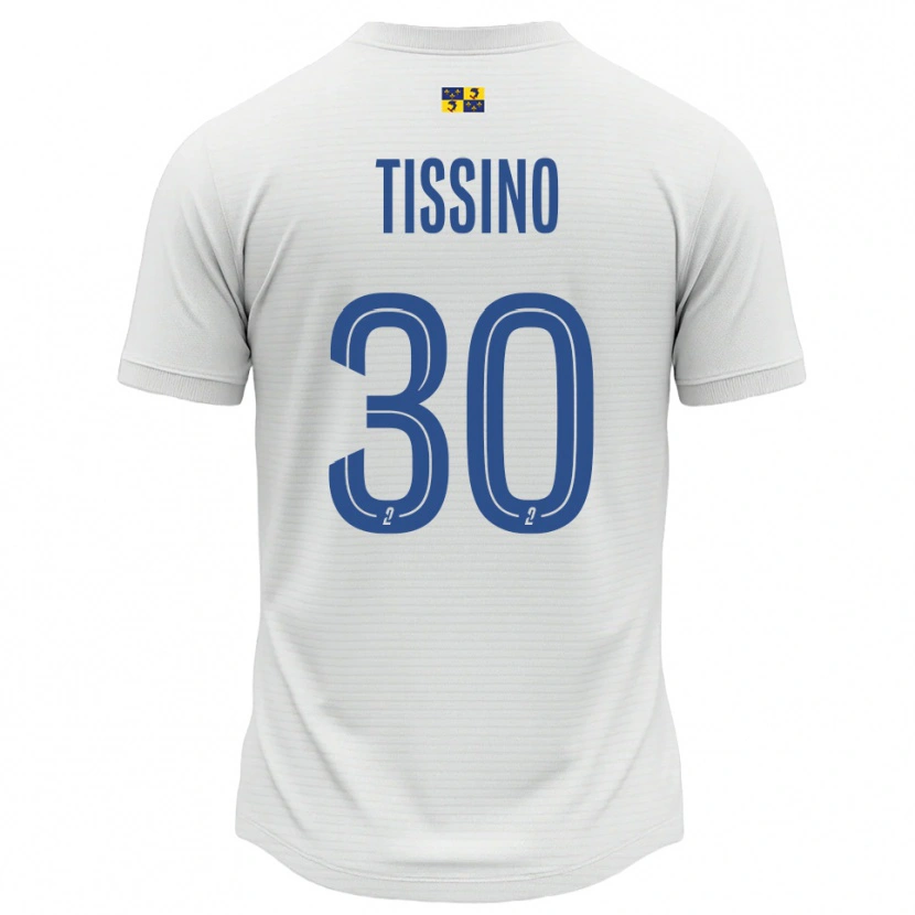 Danxen Niño Camiseta Julie Tissino #30 Blanco Azul 2ª Equipación 2025/26 La Camisa