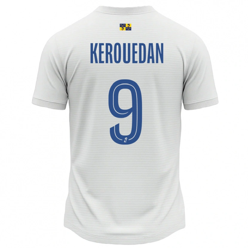 Danxen Niño Camiseta Alan Kerouedan #9 Blanco Azul 2ª Equipación 2025/26 La Camisa