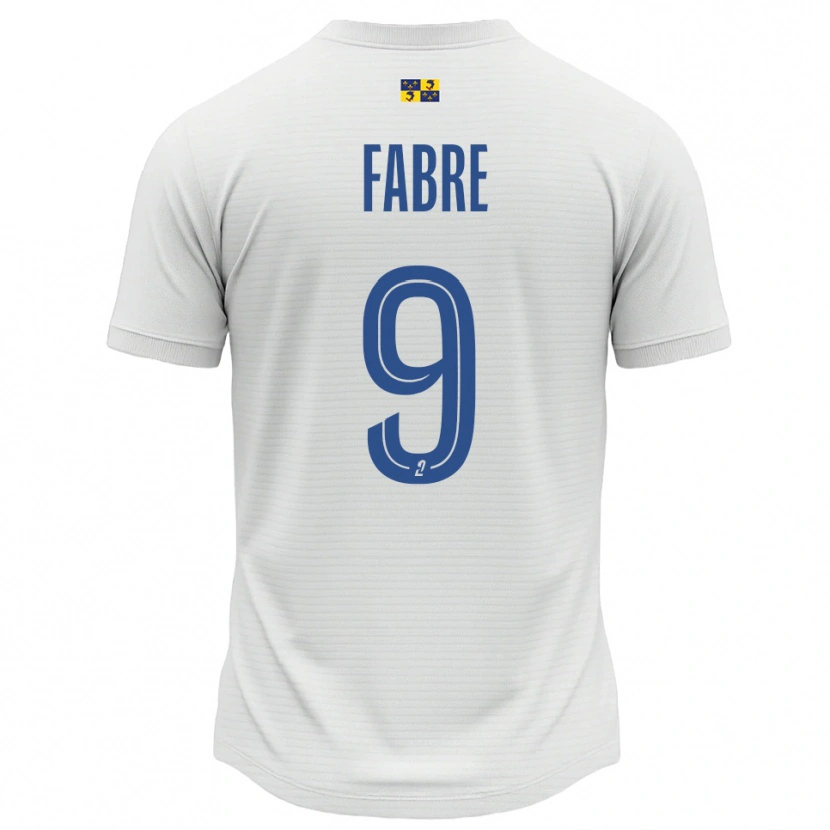 Danxen Niño Camiseta Claudia Fabre #9 Blanco Azul 2ª Equipación 2025/26 La Camisa