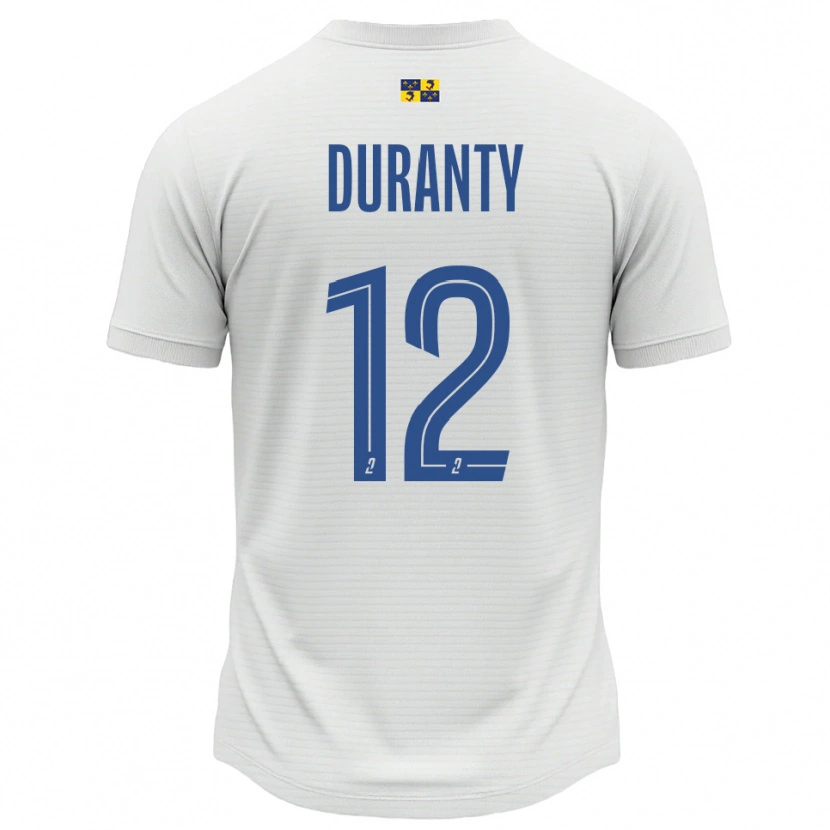 Danxen Niño Camiseta Audrey Duranty #12 Blanco Azul 2ª Equipación 2025/26 La Camisa