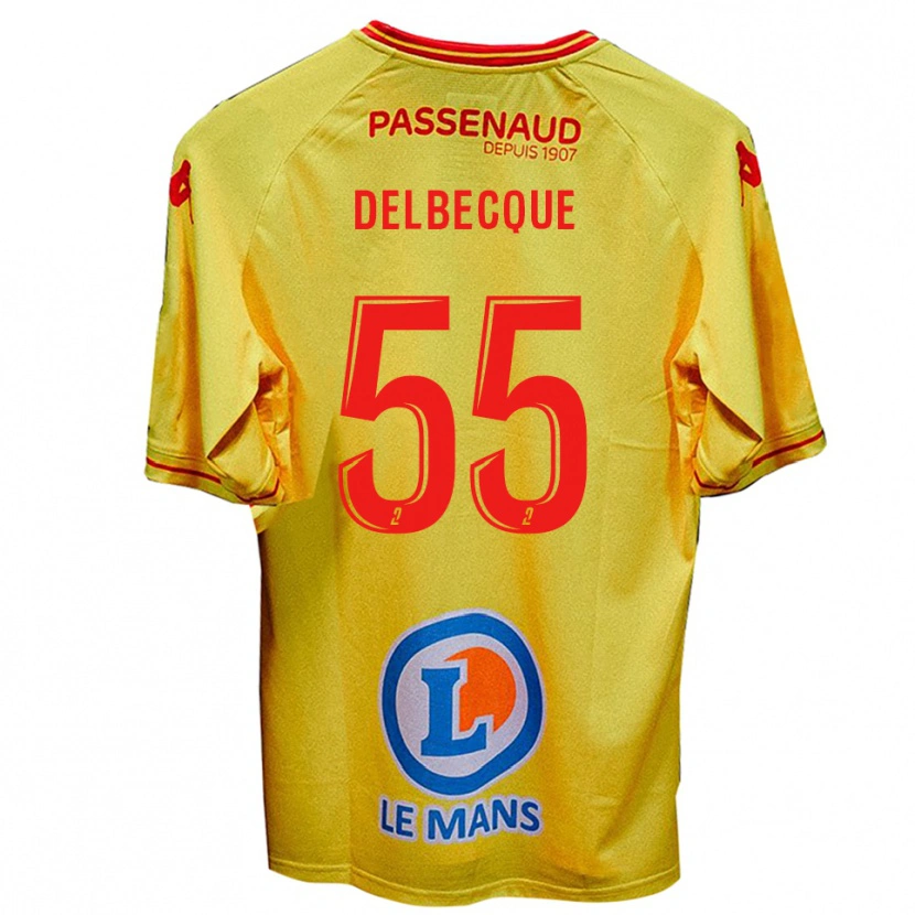 Danxen Niño Camiseta Augustin Delbecque #55 Amarillo 2ª Equipación 2025/26 La Camisa