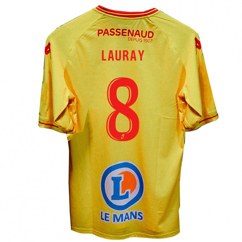 Danxen Niño Camiseta Alexandre Lauray #8 Amarillo 2ª Equipación 2025/26 La Camisa