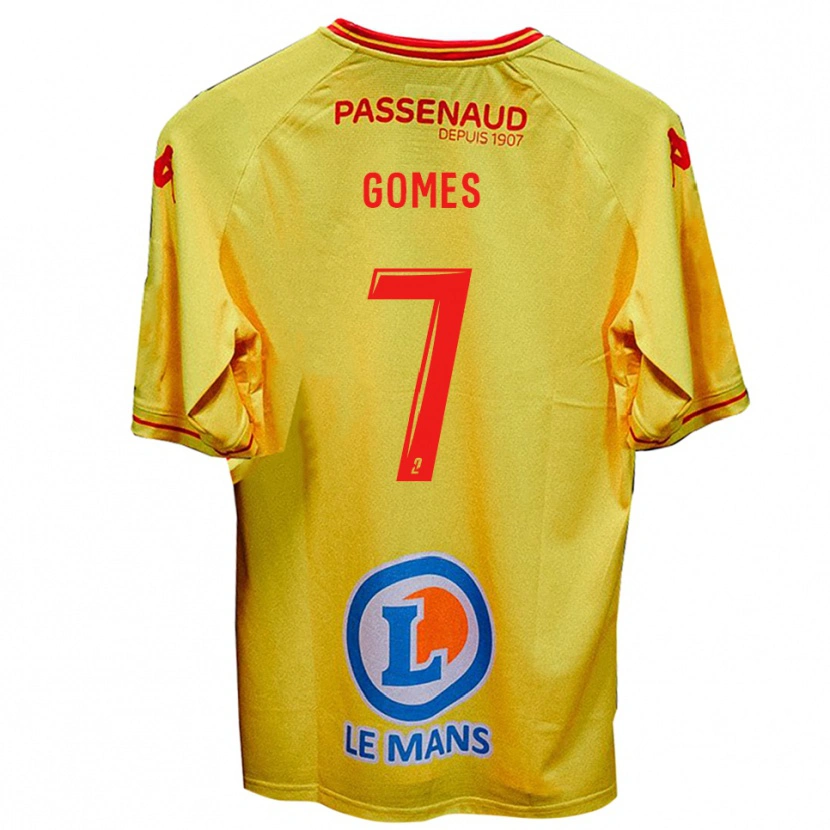 Danxen Niño Camiseta Malang Gomes #7 Amarillo 2ª Equipación 2025/26 La Camisa