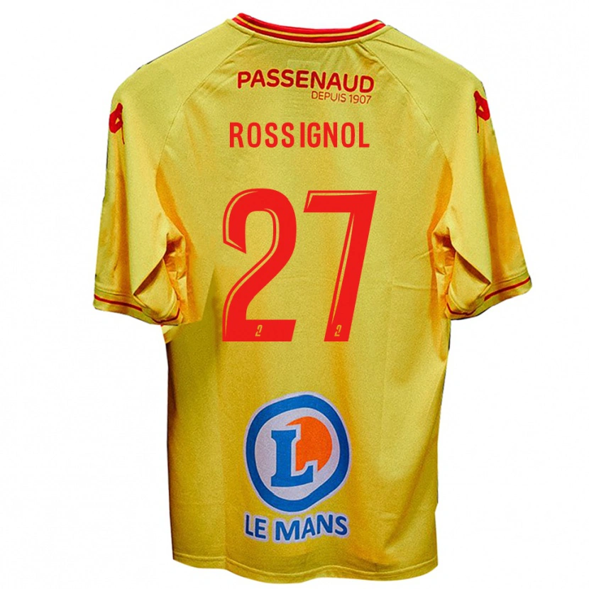 Danxen Niño Camiseta Martin Rossignol #27 Amarillo 2ª Equipación 2025/26 La Camisa