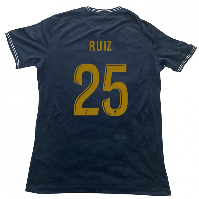 Danxen Niño Camiseta Jean Ruiz #25 Azul Marino Oro 2ª Equipación 2025/26 La Camisa