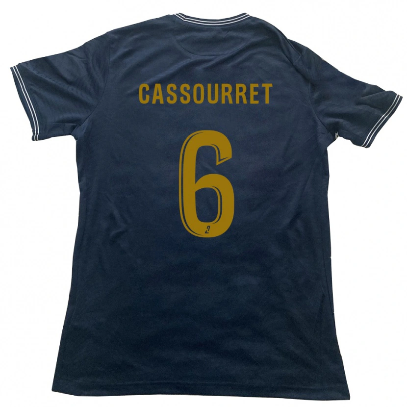 Danxen Niño Camiseta Vincent Cassourret #6 Azul Marino Oro 2ª Equipación 2025/26 La Camisa