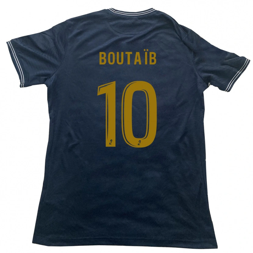 Danxen Niño Camiseta Khalid Boutaïb #10 Azul Marino Oro 2ª Equipación 2025/26 La Camisa