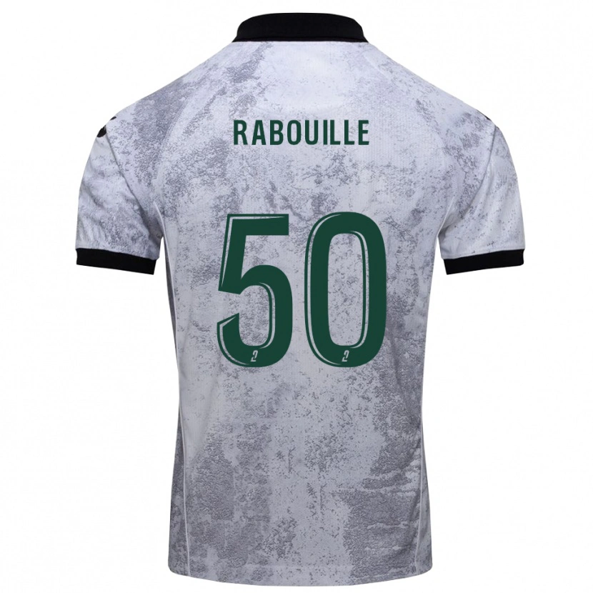 Danxen Niño Camiseta Valentin Rabouille #50 Blanco Negro 2ª Equipación 2025/26 La Camisa