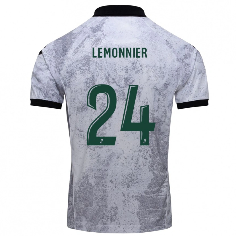 Danxen Niño Camiseta Pierre Lemonnier #24 Blanco Negro 2ª Equipación 2025/26 La Camisa
