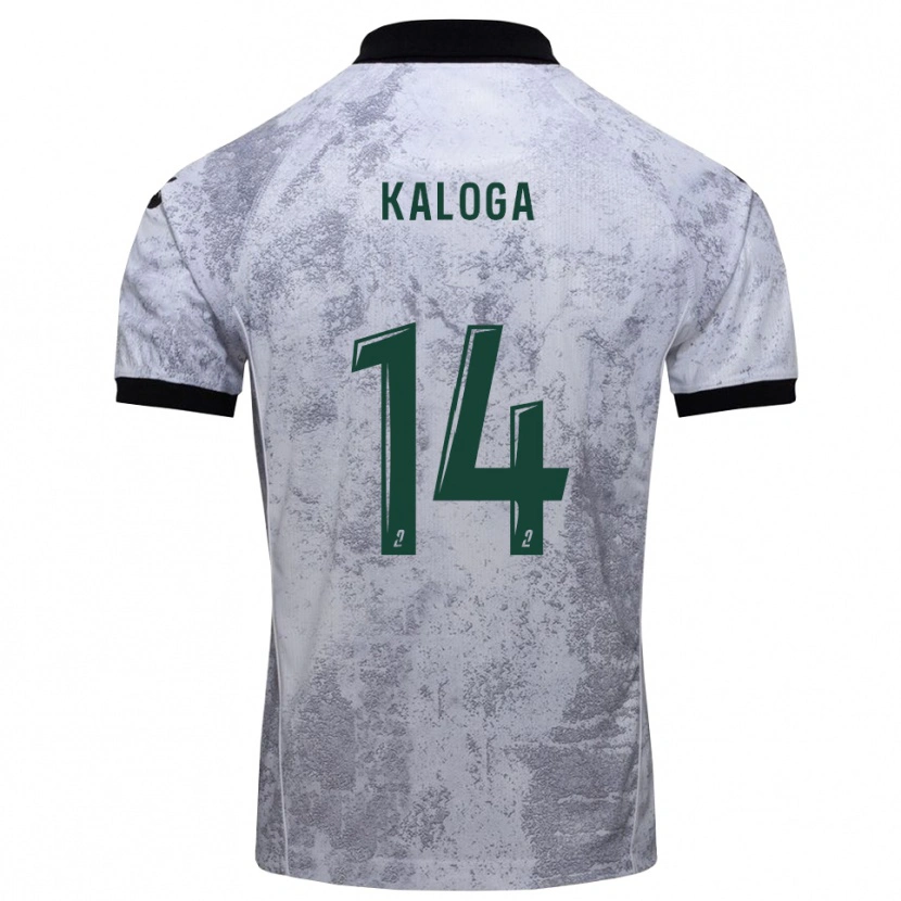 Danxen Niño Camiseta Amallah Kaloga #14 Blanco Negro 2ª Equipación 2025/26 La Camisa