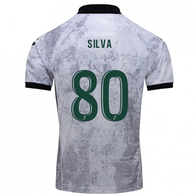 Danxen Niño Camiseta Brian Silva #80 Blanco Negro 2ª Equipación 2025/26 La Camisa