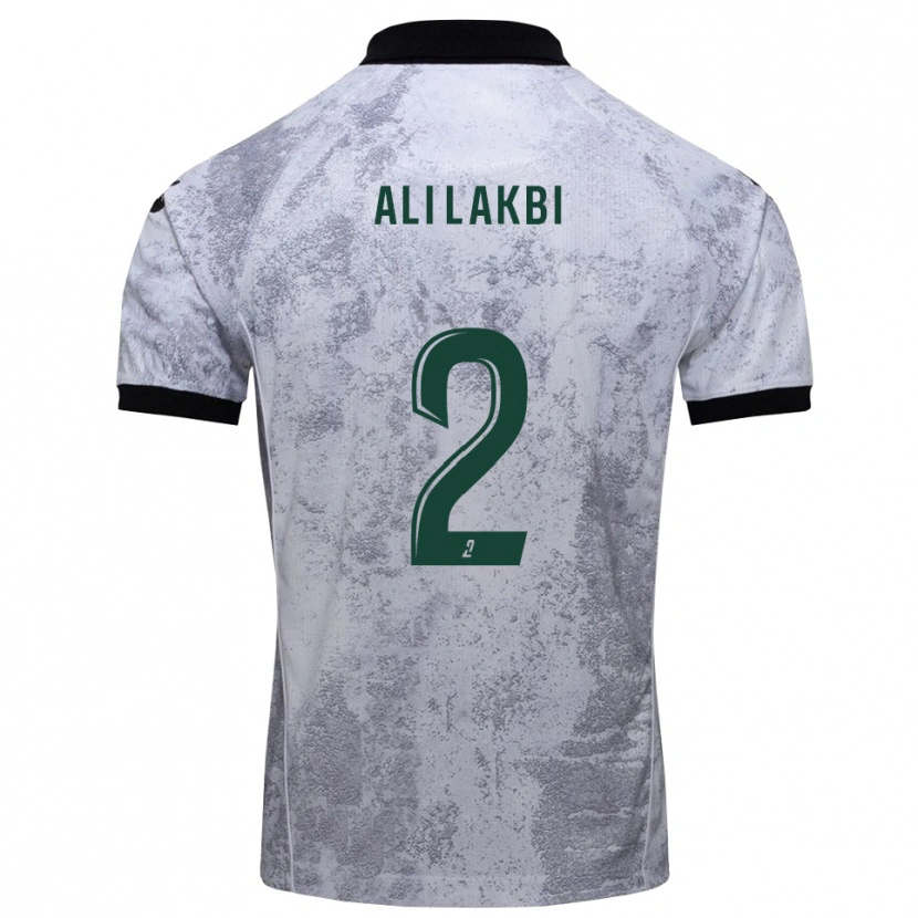 Danxen Niño Camiseta Mohamed Ali Lakbi #2 Blanco Negro 2ª Equipación 2025/26 La Camisa