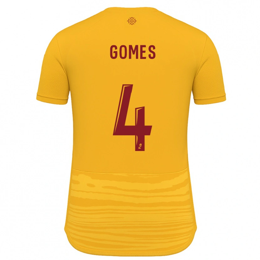 Danxen Niño Camiseta Paul Gomes #4 Naranja Borgoña 2ª Equipación 2025/26 La Camisa
