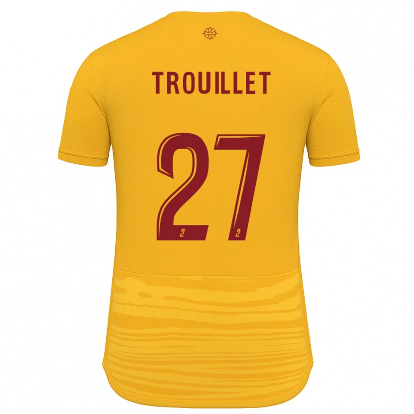 Danxen Niño Camiseta Alexis Trouillet #27 Naranja Borgoña 2ª Equipación 2025/26 La Camisa