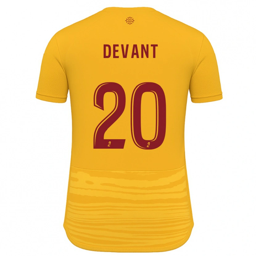 Danxen Niño Camiseta Caroline Devant #20 Naranja Borgoña 2ª Equipación 2025/26 La Camisa