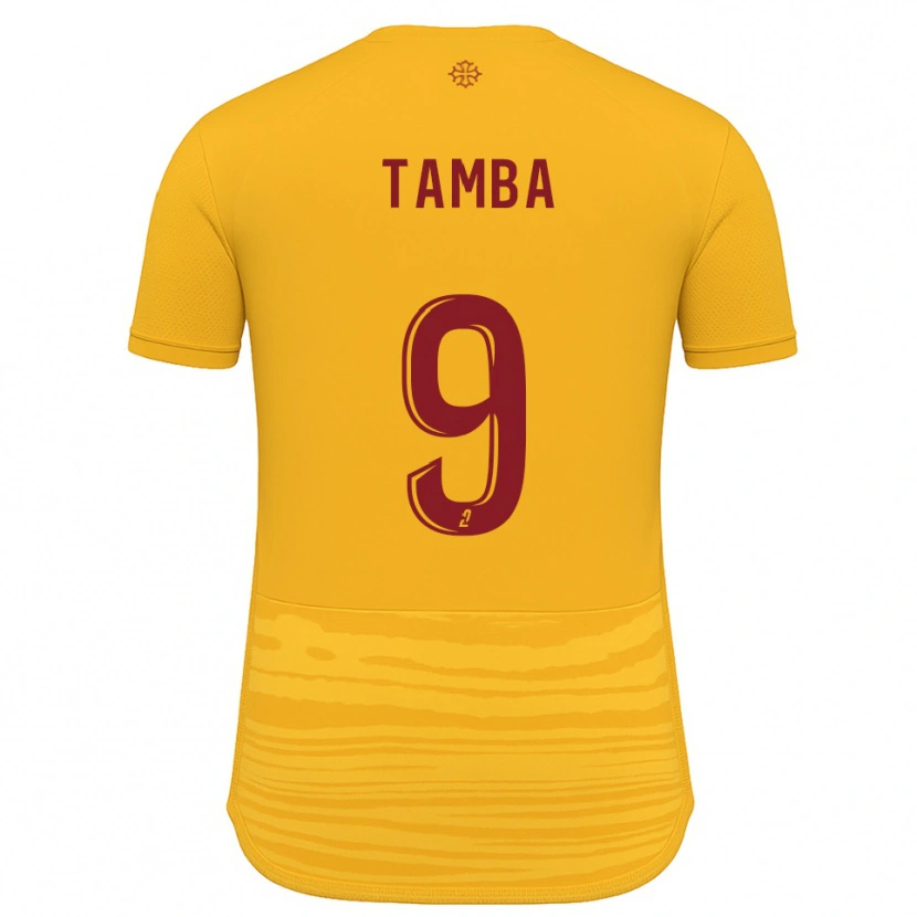 Danxen Niño Camiseta Adama Tamba #9 Naranja Borgoña 2ª Equipación 2025/26 La Camisa