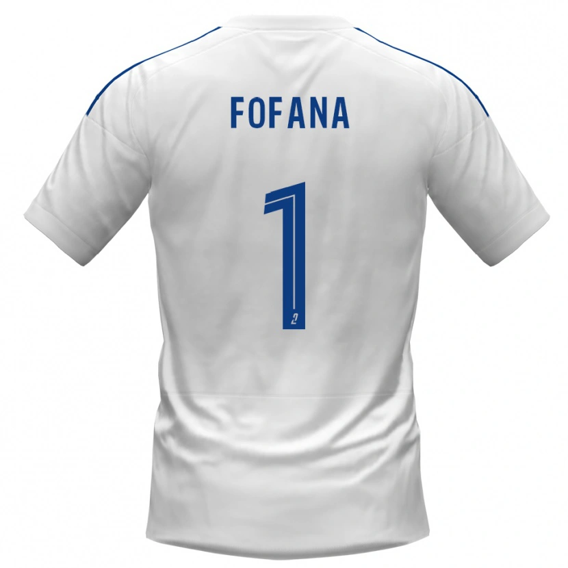 Danxen Niño Camiseta Cheik Fofana #1 Blanco Azul 2ª Equipación 2025/26 La Camisa