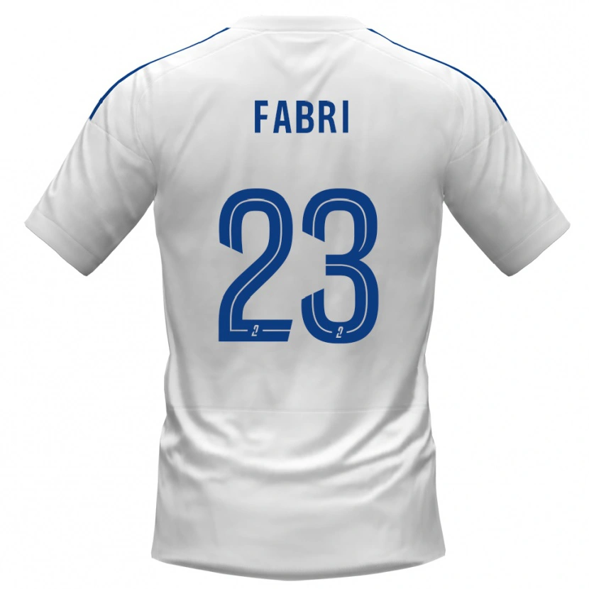 Danxen Niño Camiseta Julien Fabri #23 Blanco Azul 2ª Equipación 2025/26 La Camisa