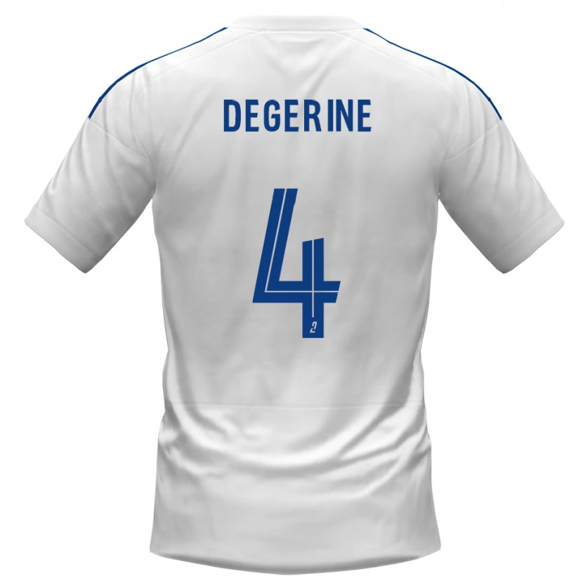 Danxen Niño Camiseta Saveriu Degerine #4 Blanco Azul 2ª Equipación 2025/26 La Camisa
