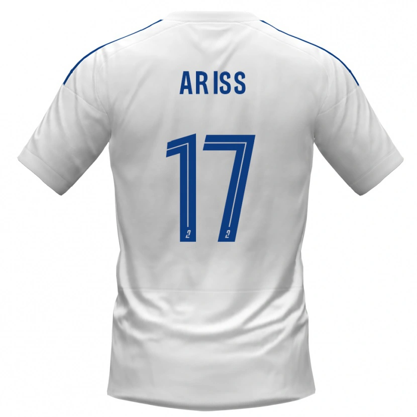 Danxen Niño Camiseta Zakaria Ariss #17 Blanco Azul 2ª Equipación 2025/26 La Camisa