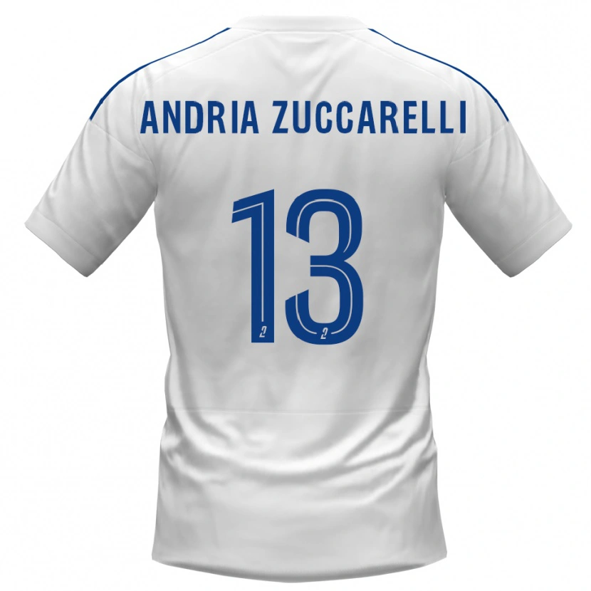 Danxen Niño Camiseta Carlu Andria Zuccarelli #13 Blanco Azul 2ª Equipación 2025/26 La Camisa
