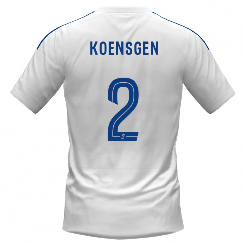 Danxen Niño Camiseta Félicien Koensgen #2 Blanco Azul 2ª Equipación 2025/26 La Camisa