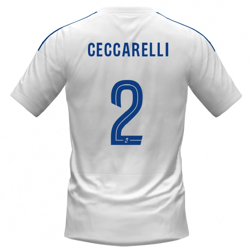 Danxen Niño Camiseta Gabriel Ceccarelli #2 Blanco Azul 2ª Equipación 2025/26 La Camisa