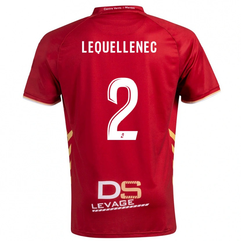 Danxen Niño Camiseta Yanis Lequellenec #2 Borgoña Oro 2ª Equipación 2025/26 La Camisa