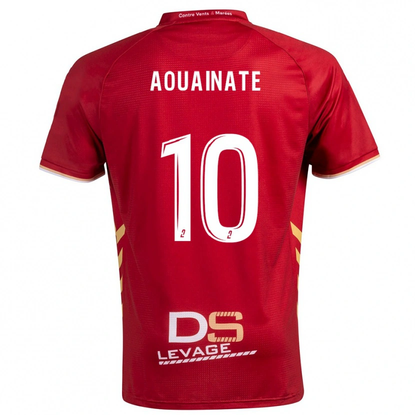 Danxen Niño Camiseta Aymane Aouainate #10 Borgoña Oro 2ª Equipación 2025/26 La Camisa