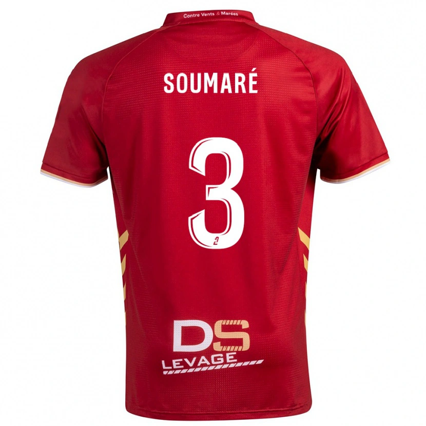 Danxen Niño Camiseta Amadou Soumaré #3 Borgoña Oro 2ª Equipación 2025/26 La Camisa
