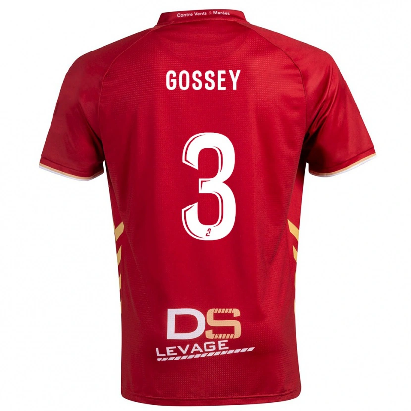 Danxen Niño Camiseta Matheo Gossey #3 Borgoña Oro 2ª Equipación 2025/26 La Camisa