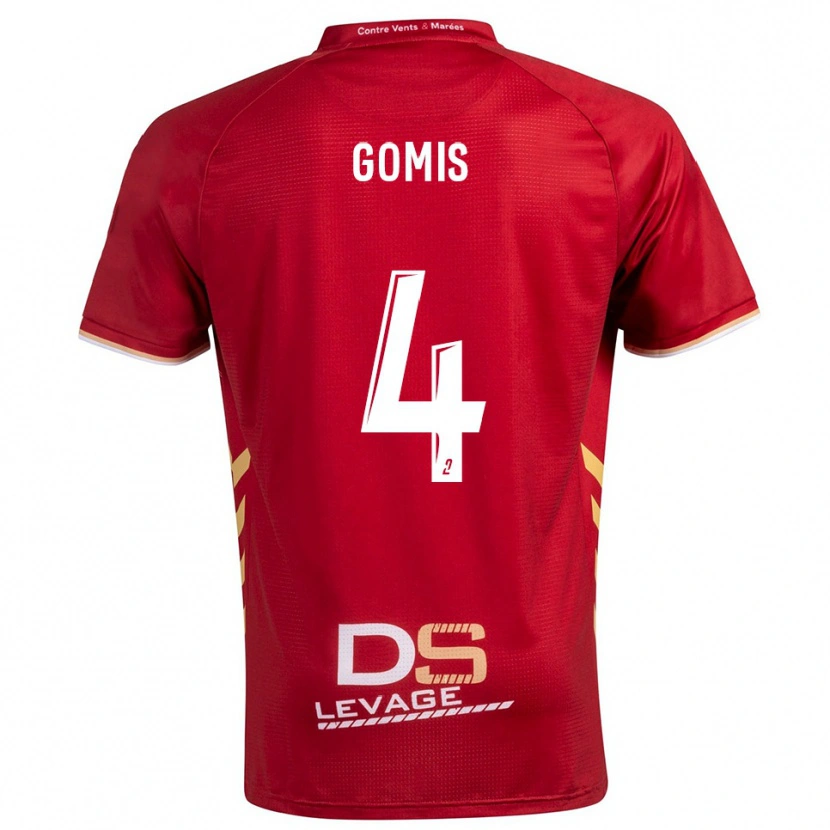 Danxen Niño Camiseta Chrome Gomis #4 Borgoña Oro 2ª Equipación 2025/26 La Camisa