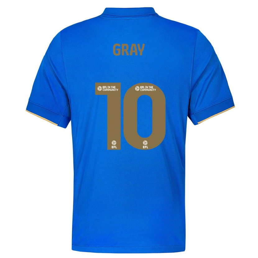 Danxen Hombre Camiseta Demarai Gray #10 Azul Oro 1ª Equipación 2025/26 La Camisa