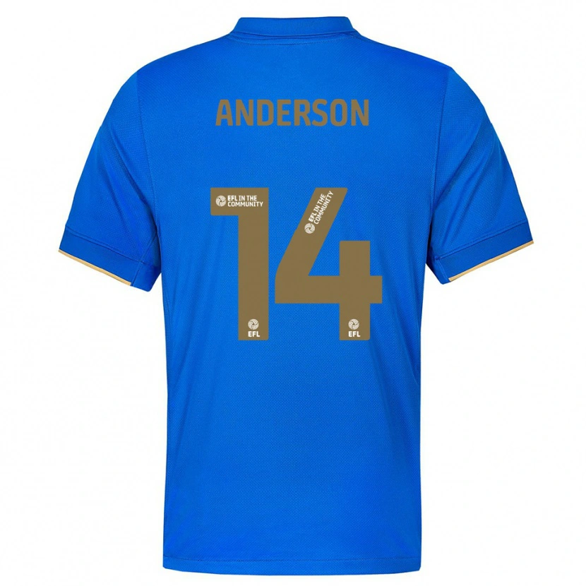 Danxen Hombre Camiseta Keshi Anderson #14 Azul Oro 1ª Equipación 2025/26 La Camisa