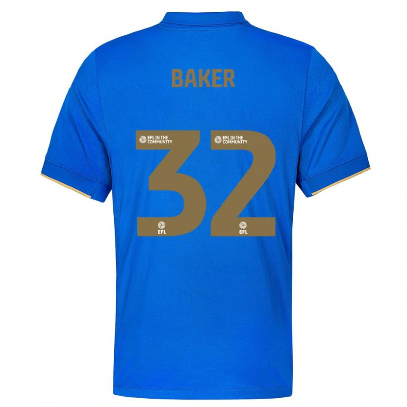 Danxen Hombre Camiseta Ava Baker #32 Azul Oro 1ª Equipación 2025/26 La Camisa