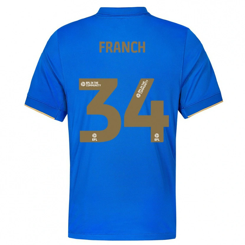 Danxen Hombre Camiseta Adrianna Franch #34 Azul Oro 1ª Equipación 2025/26 La Camisa