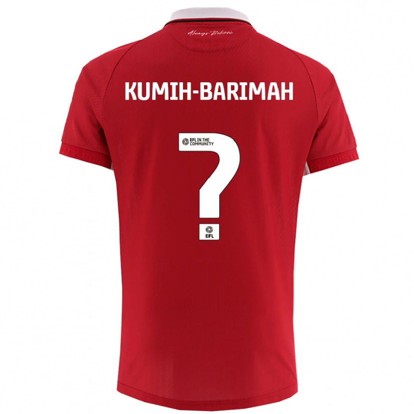 Danxen Hombre Camiseta Desmond Kumih-Barimah #0 Rojo Blanco 1ª Equipación 2025/26 La Camisa