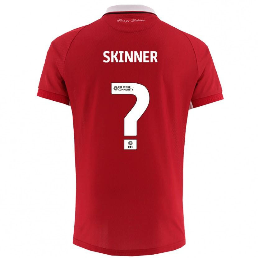 Danxen Hombre Camiseta Luke Skinner #0 Rojo Blanco 1ª Equipación 2025/26 La Camisa