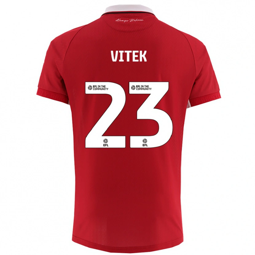 Danxen Hombre Camiseta Radek Vítek #23 Rojo Blanco 1ª Equipación 2025/26 La Camisa