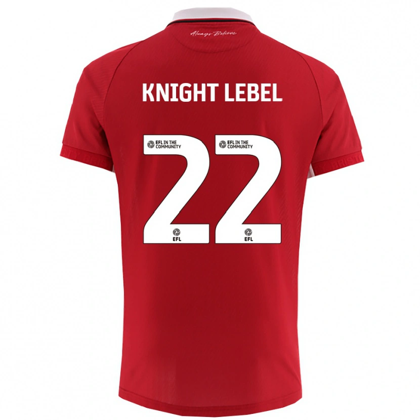 Danxen Hombre Camiseta Jamie Knight-Lebel #22 Rojo Blanco 1ª Equipación 2025/26 La Camisa